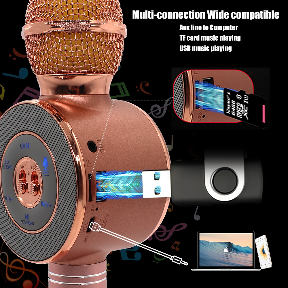 Smarwear беспроводной микрофон для караоке микрофон для компьютера Смартфон Andriod ios bluetooth микрофон караоке pk ws858
