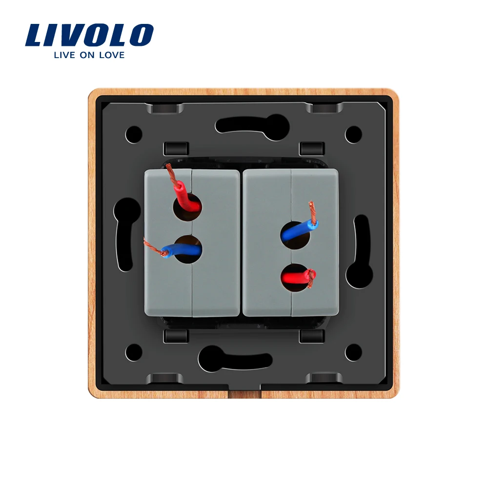Livolo EU стандартная вишневая деревянная панель две USB одинарная розетка/настенная