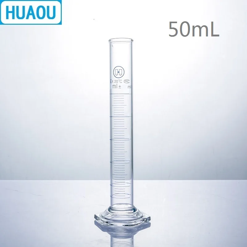 Измерительный цилиндр HUAOU 50 мл с шестигранным основанием боросиликат 3