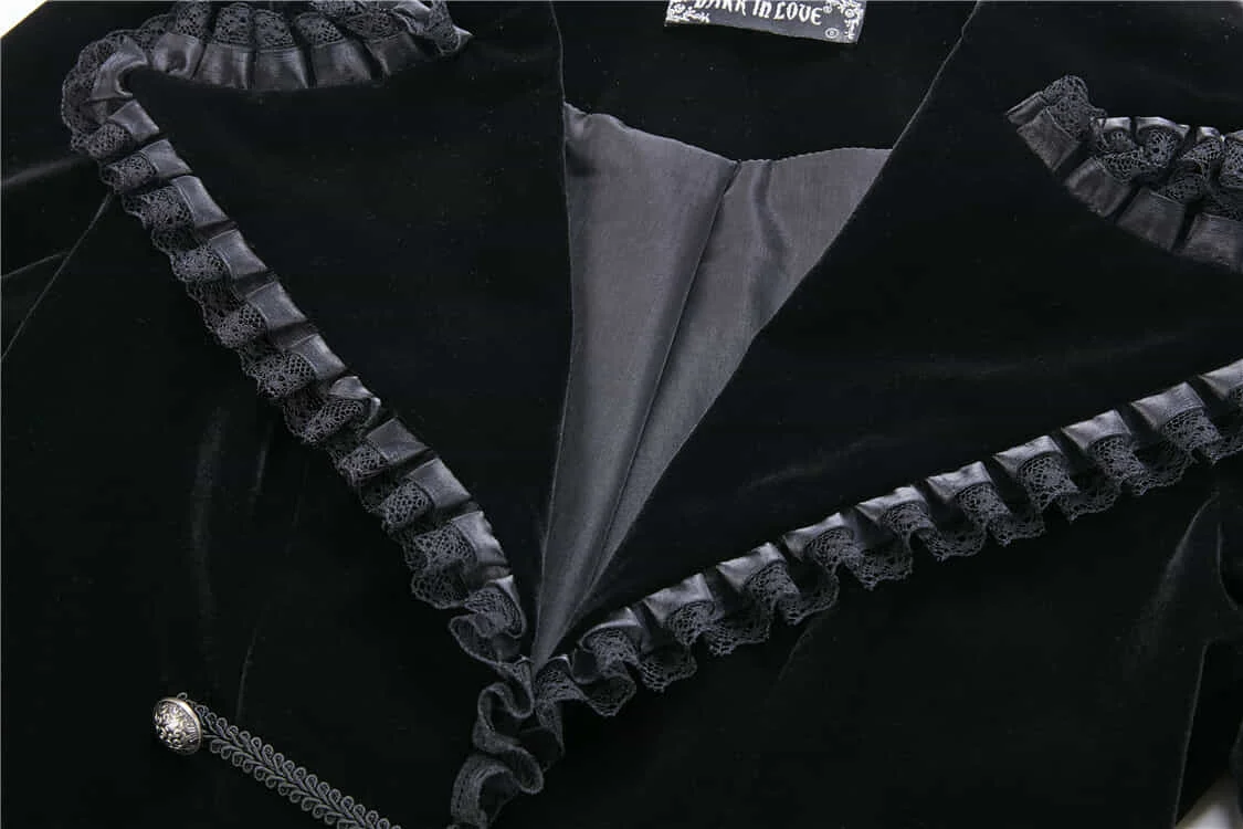 Женский Готический пиджак Dark In Love винтажный костюм с черным хвостом в