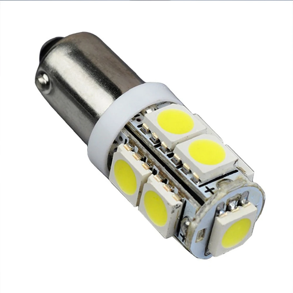 YSY 100 шт./лот авто светодиодные лампы ba9s 9SMD 5050 T4W 9LED белый 24В внутреннее внешнее