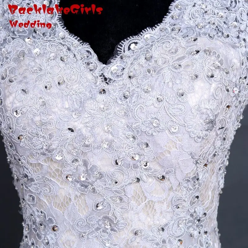 100% Настоящее аватар сшитое v-образным вырезом Без Рукавов Свадебные Платья