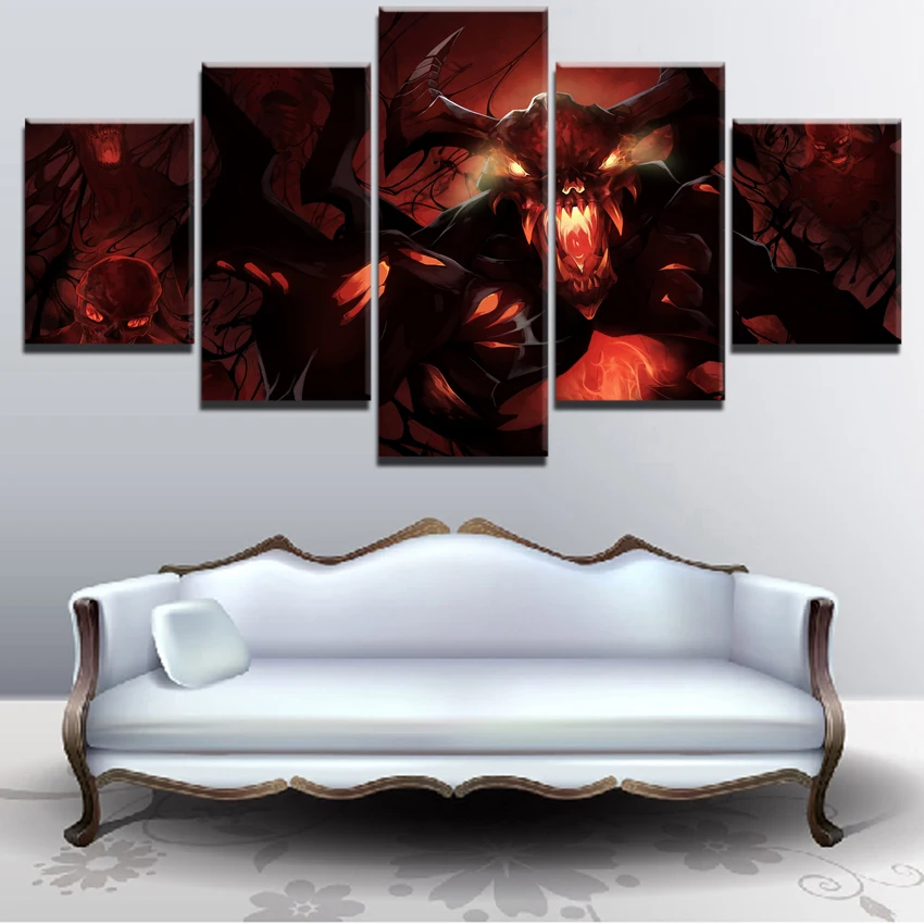 Современный декор холст DOTA 2 игра 5 шт. картины на холсте настенная живопись для