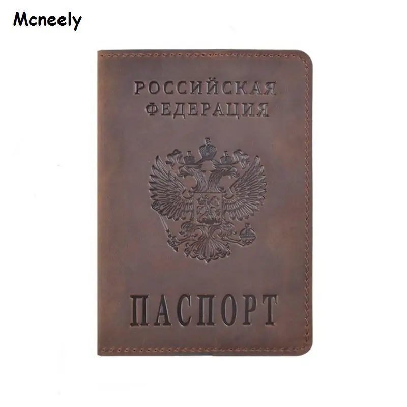 Новое поступление чехол для паспорта из натуральной кожи русского Crazy Horse кожаный