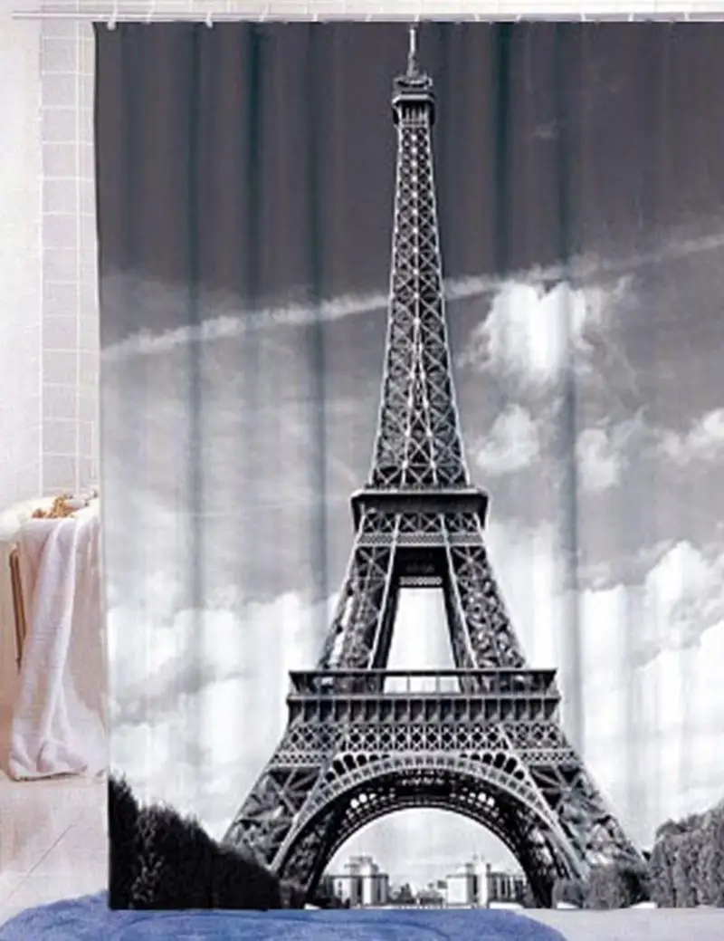 Новый дизайн Парижской Эйфелевой башни для дома и ванной полиэстер занавески