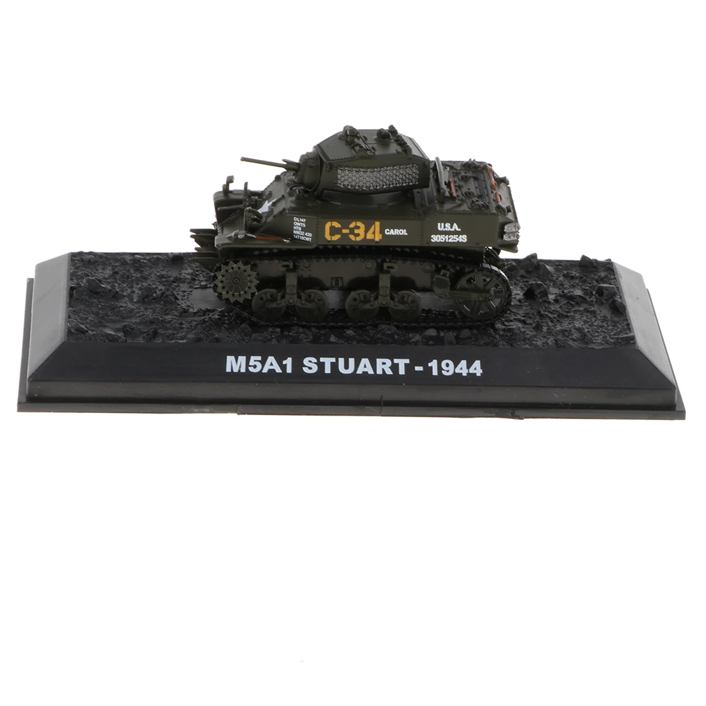 1: 72 Масштаб Второй мировой войны Американский M5A1 Stuart-1944 Танк Deicast армейская Модель коллекция игрушка витрина дисплей