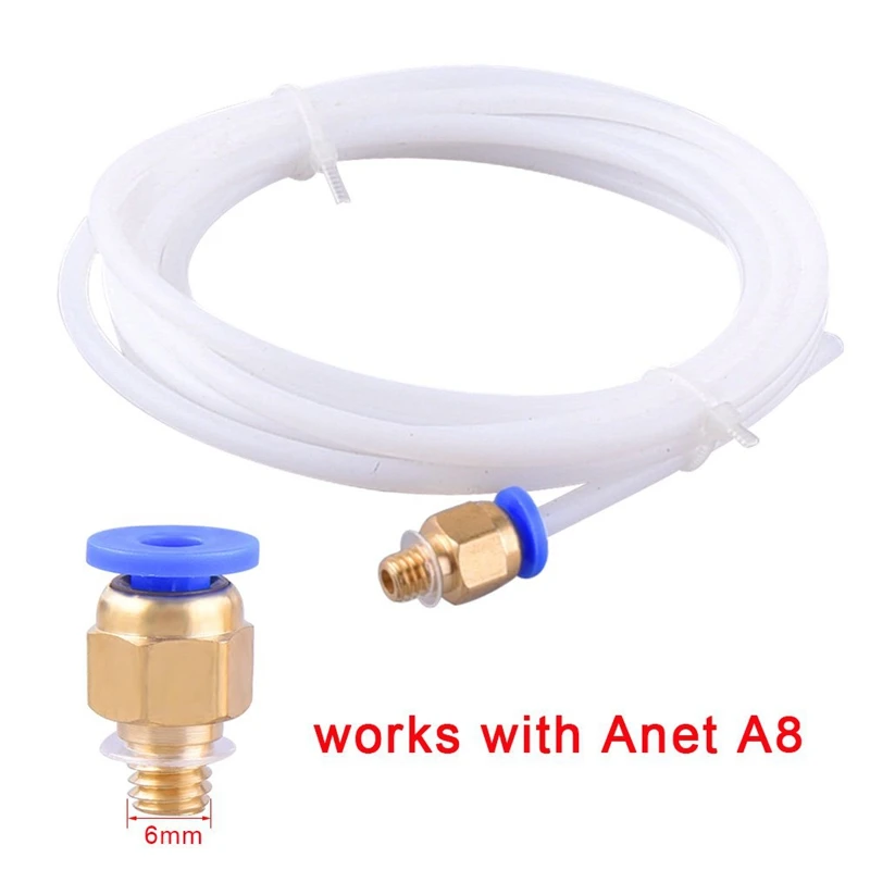2 предмета Ptfe тефлоновая трубка (2 м) с 4 шт. Pc4-M6 фитинги для 3D-принтеры 1 75 мм нить 0