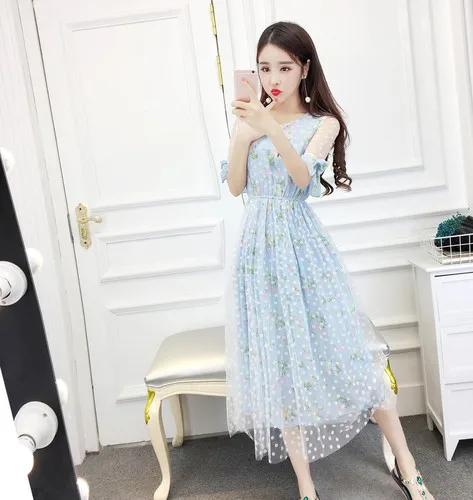 2018 Новый сезон: весна–лето моды дворец шелковым бантом супер платье феи чистая