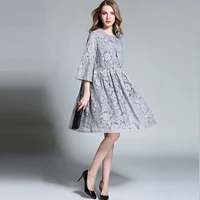 spring autumn new lace dresses loose fashion elegant dress half sleeve round neck mini a line dress maternity dress l to 4xl