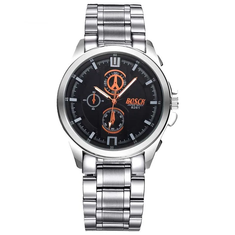 Мужские часы мужской нержавеющей стали моды Случайные инновационные