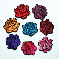 5pcslot sew iron on patch for jeans jacket embroidered applique badge rose flower patch for clothing fabric apparel diy