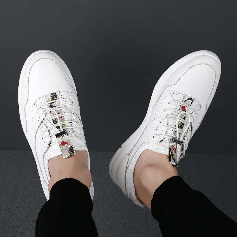 Кроссовки мужские из натуральной кожи Вулканизированная подошва повседневные