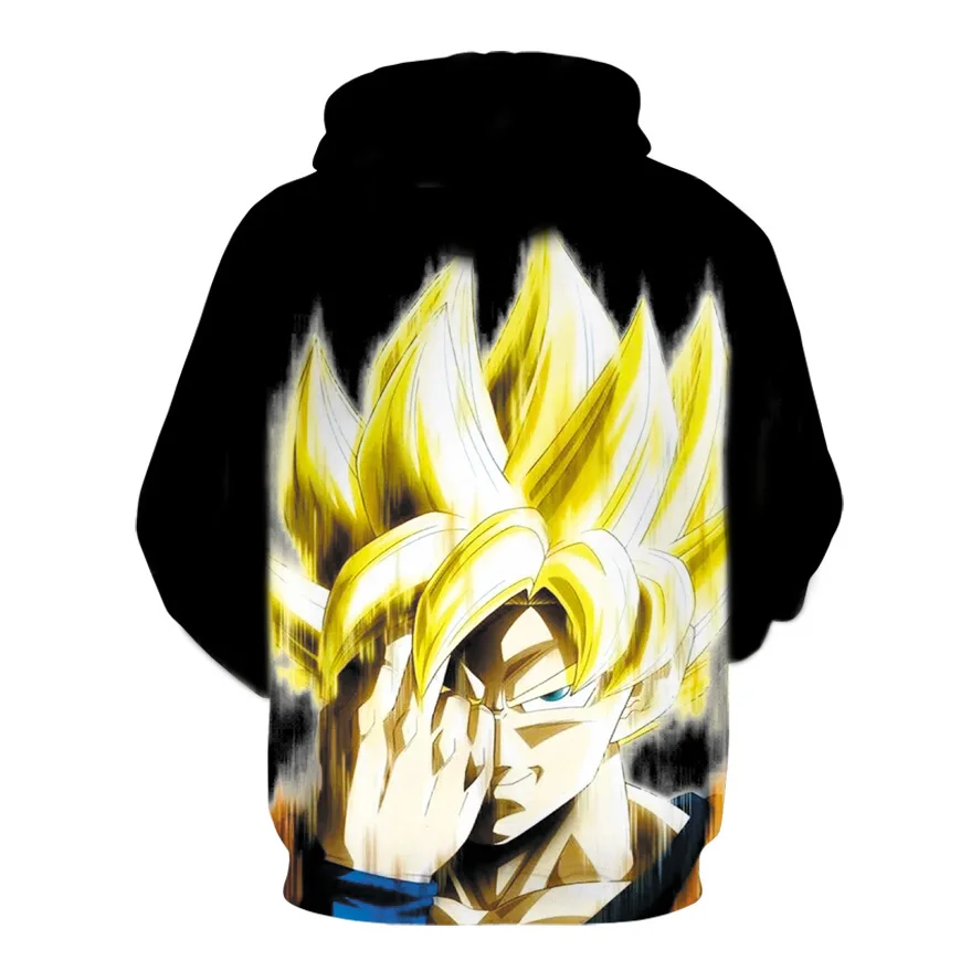 Новые белые толстовки с капюшоном Dragon Ball Z calm Goku 3D пуловеры для мужчин и женщин