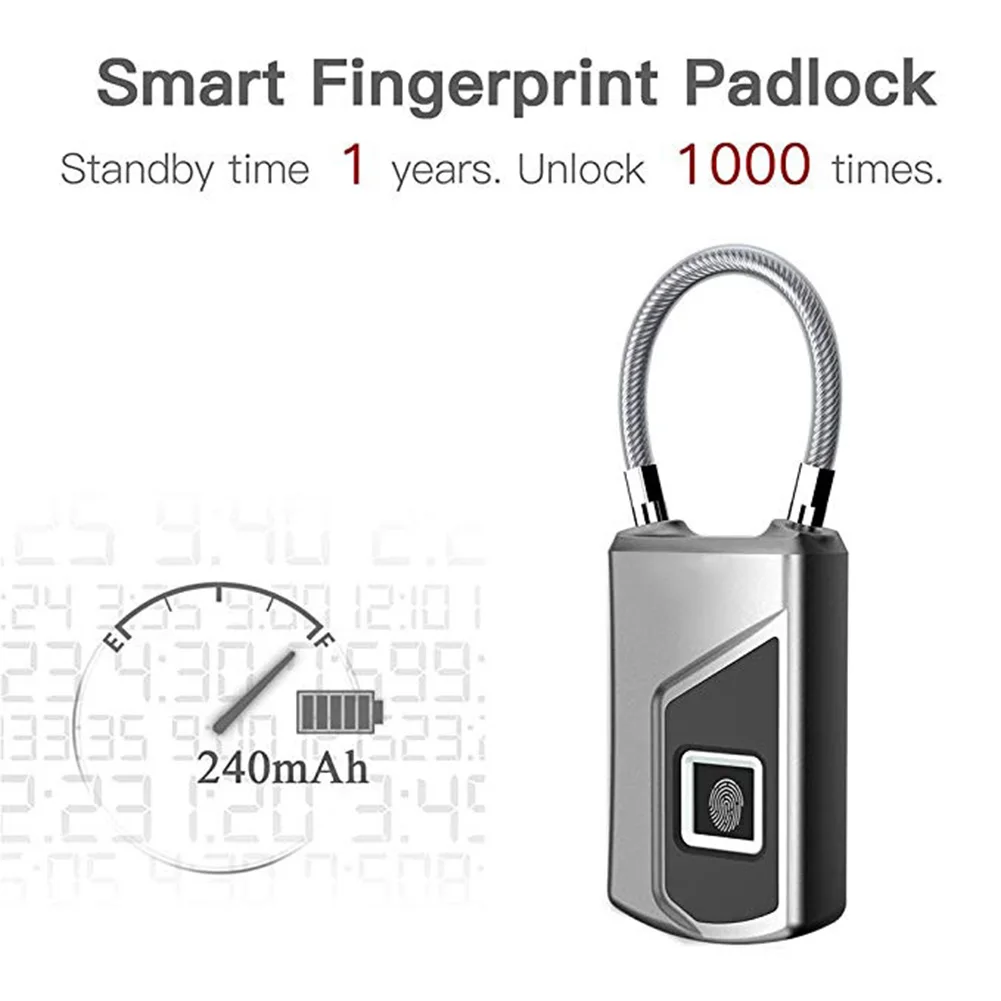 

Keyless Door Lock Anti-theft Smart Waterproof Fingerprint Electronic Padlock Set
