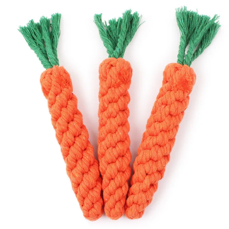 

Pet Supply High Quality Pet Dog Toy Carrot Shape Rope Puppy Chew Toys Teath Cleaning Outdoor Fun Training