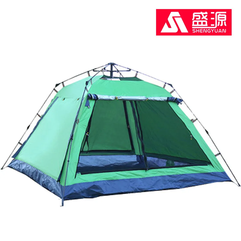 Pop Up 4 Door Corners Person Camping Tent Square Top Waterproof Windproof Large Space Automatic Instant Family | Спорт и развлечения
