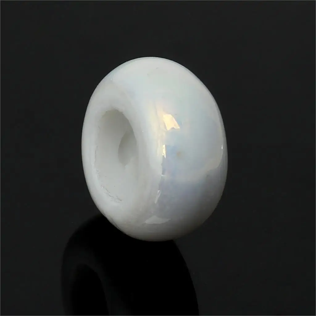 DoreenBeads 2018 Горячий Новый DIY керамический бисер плоский круглый белый цвет АБ около