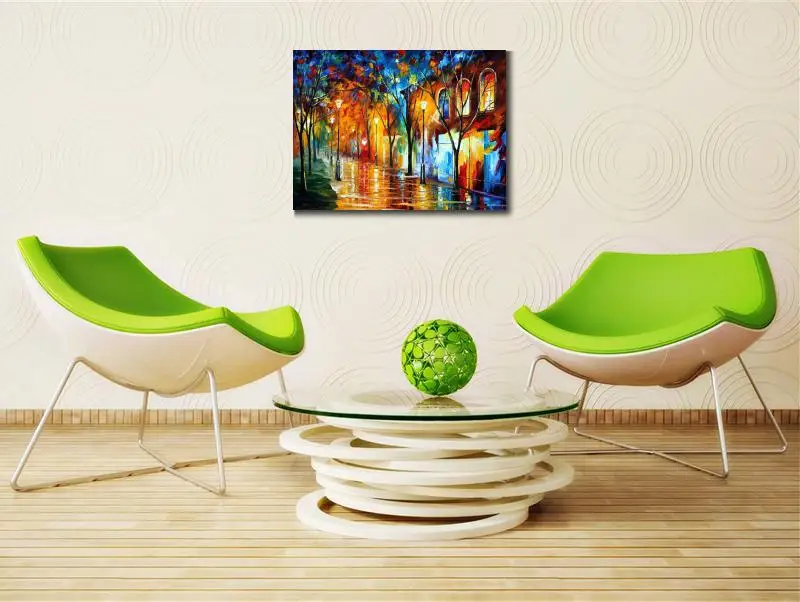 Landscape Modern paintings with Palette knife art oil on Canvas chill energy Handmade high quality | Дом и сад