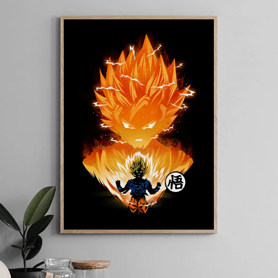 Картина из 3 частей картины Nordic Dragon Ball с изображением супер вегеты сын картины на стену печатных модульная плакат для гостиная