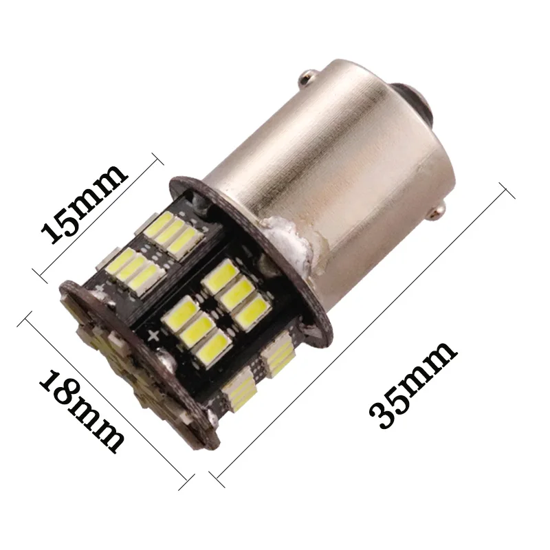 100 шт. 1157 BAY15D 54 SMD 3014 Светодиодная лампа 1156 ba15s bau15s 6000K Задний сигнал поворота