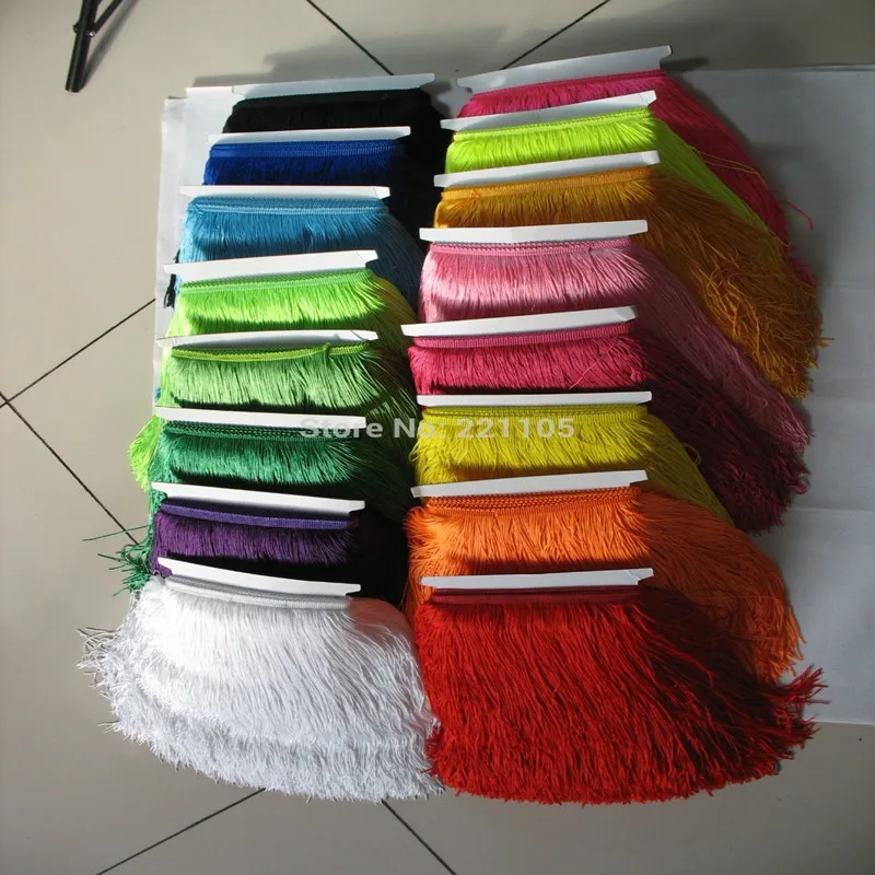 10Meter 30CM Long Trim Polyester Fringe Tassel African Lace Ribbon Yarn Trimming For Sew Latin Dress Clothes Accessories | Дом и сад