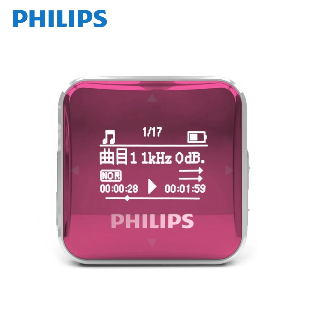 Оригинальный мини MP3 плеер Philips большой полнозвуковой экран с функцией записи FM