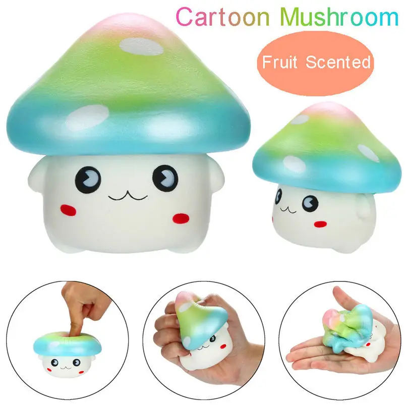 Kawaii Мультфильм Радужный гриб сжимаемые медленно растущие фрукты Ароматические