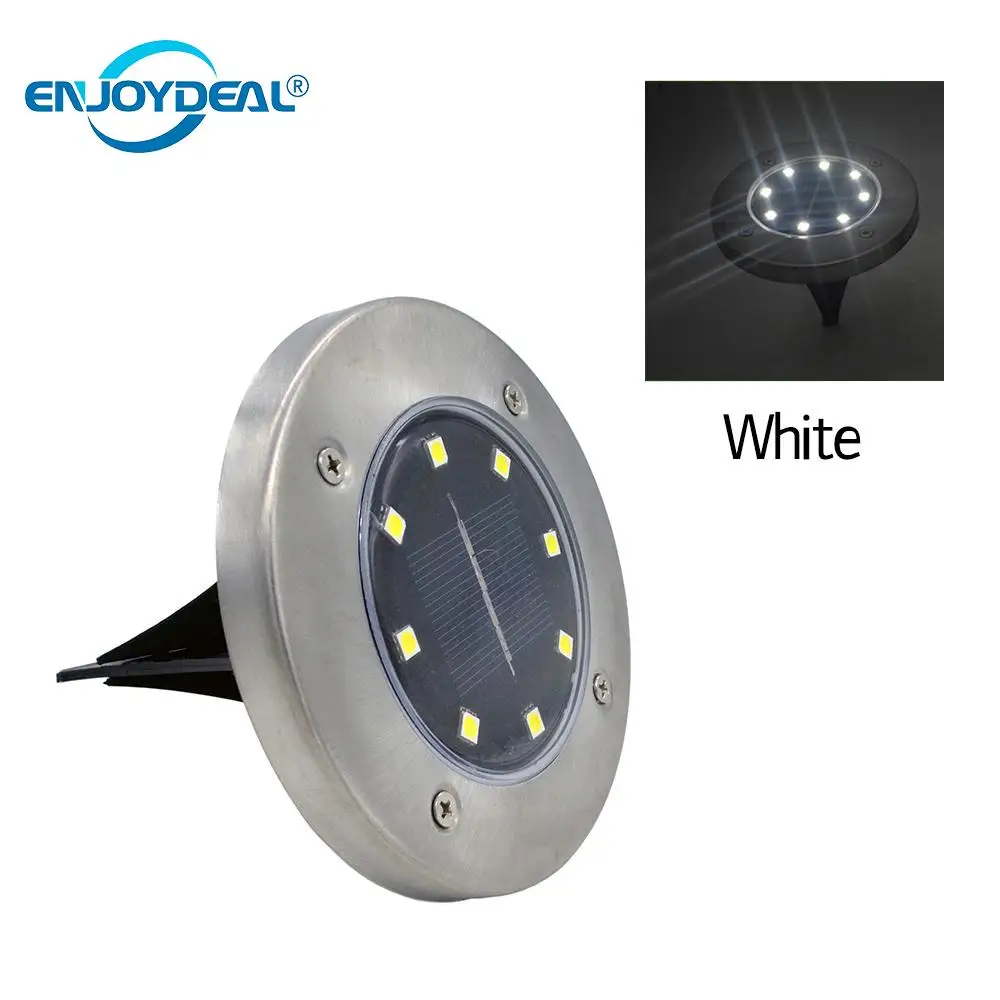 

1pc LED Solar Lights Outdoor Waterproof 8 LEDs Ground Lighting Garden Lawn Light Solar Underground Lamps For Yard Pathway