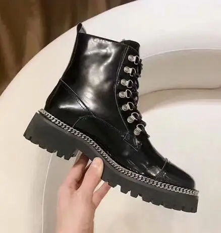 Carpaton/модные кожаные ботинки с закругленным носком женские для верховой езды на