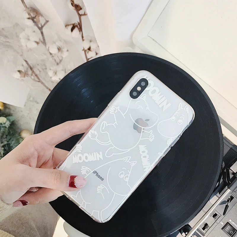 Роскошный прозрачный мультяшный Бегемот чехол для iPhone X 6 S 7 8 Plus чехлы Мягкий