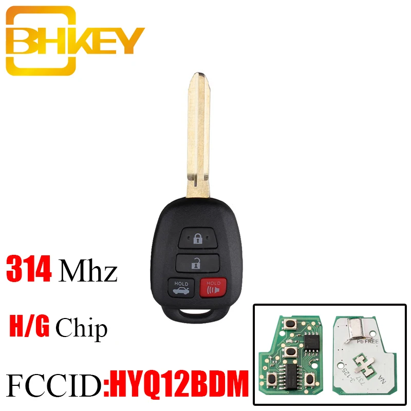 BHKEY HYQ12BDM HYQ12BEL 4 кнопки Автомобильный Дистанционный ключ для Toyota Camry Corolla 2012 2017 314