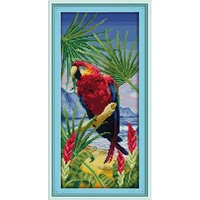 everlasting love parrot 3 chinese cross stitch kits ecological cotton stamped printed 11ct diy new year decorations for home