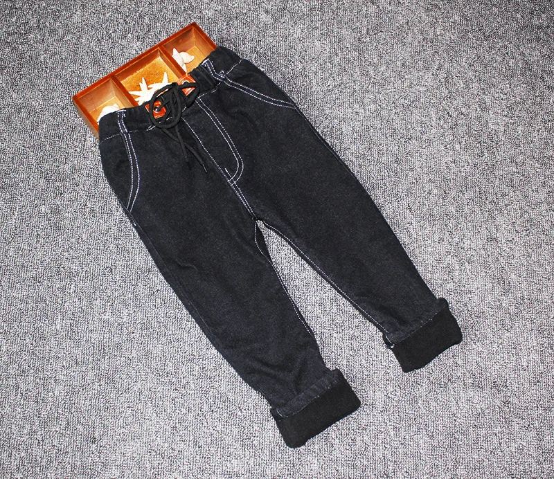 Winter Boys Denim Pants Warm Thin Thick Cotton Kids Sports Fleece Lined for Clothes Fashion Trousers | Мать и ребенок