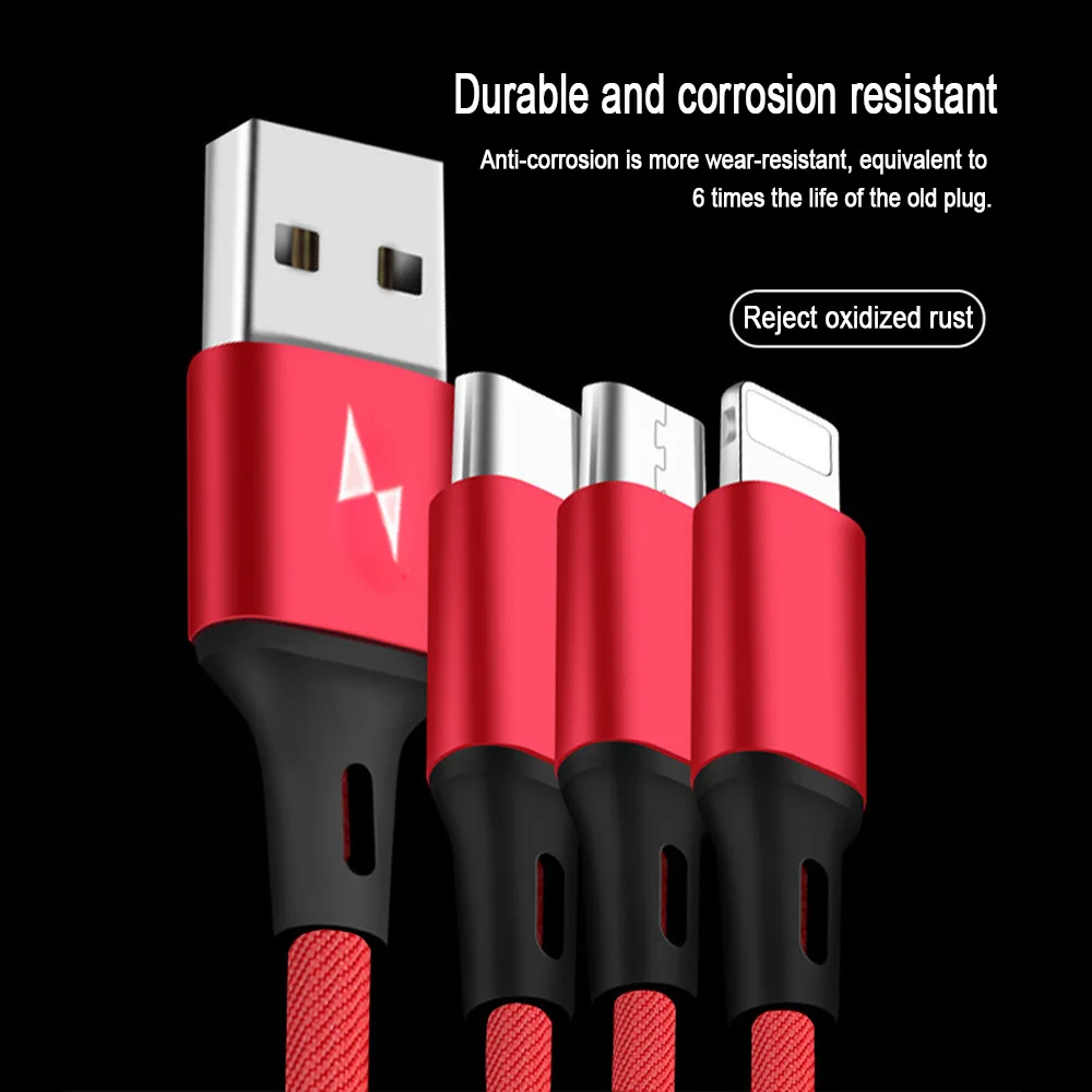 Usb кабель 3 в 1 для samsung xiaomi iPhone XS Max XR X 8 P зарядное устройство Micro мобильного