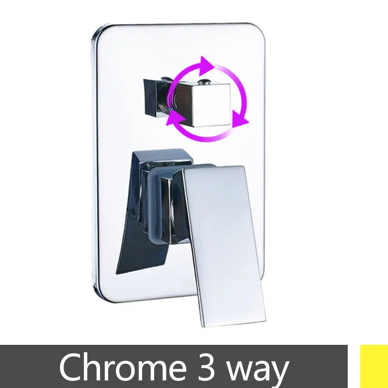 chrome 3 way Скрытый душ смесительный клапан смеситель для душа горячей и холодной воды, нажмите 1/2/3 Way смеситель для душа с картриджем клапана смесителя - Цвет: chrome 3 way