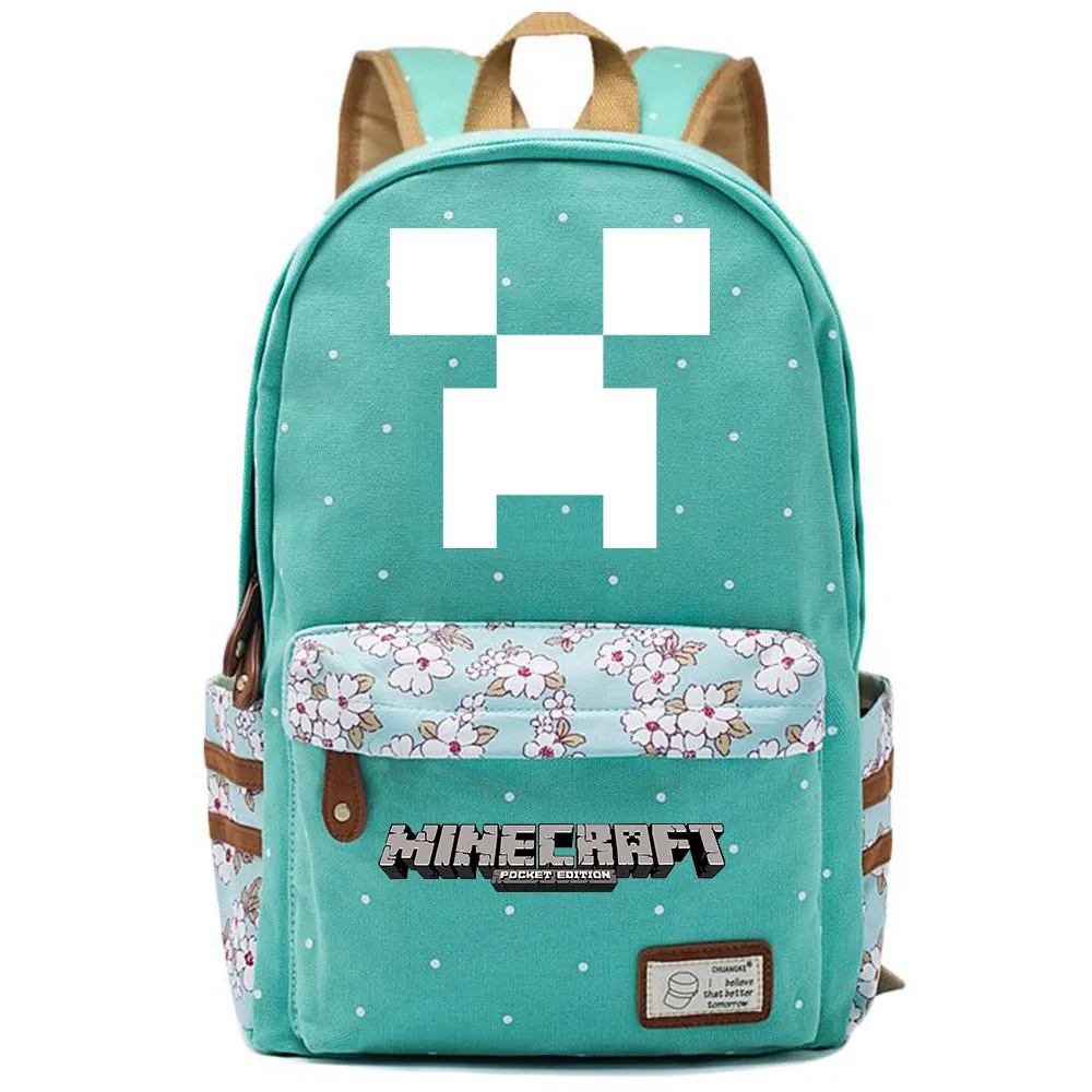 Игры плед глаза MineCraft криперы цветы точка мальчик девочка школьная сумка для