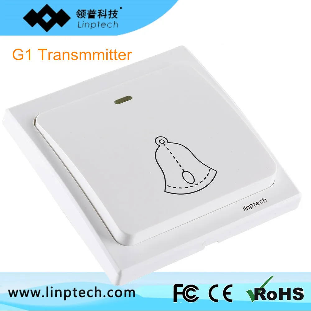 G1 Transmitter Only G1 аксессуары продаются отдельно) Linbell Беспроводная умная передача данных по 433 динамический звонок без аккумулятора 433 МГц двери передатчик звонка EU/US/UK штекер приемника - Цвет: G1 Transmitter Only