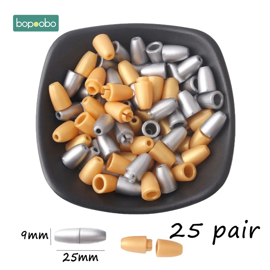 Gold-Silver Clasps Bopobo 25 шт. Детские Прорезыватели DIY аксессуары ожерелья браслет ювелирные изделия безопасности DIY ремесла Пластиковые Отрывные застежки прорезывание зубов - Цвет: Gold-Silver Clasps