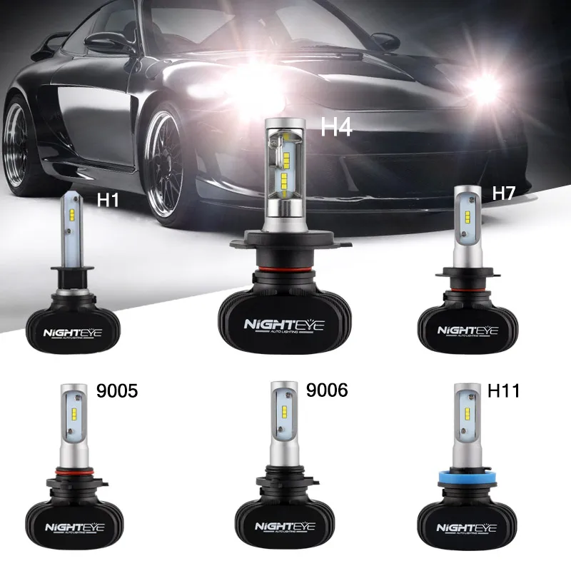 NIGHTEYE CSP светодиодный фар автомобиля лампы H1 H4 H7 H11/H8 9005 9006 (Подол короче спереди и