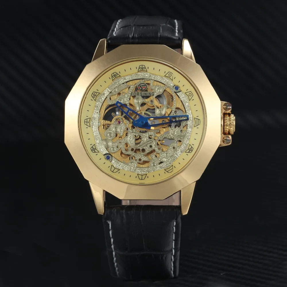 FORSINING 2018 Топ бренд класса люкс наручные часы для мужчин Авто Механические золотые