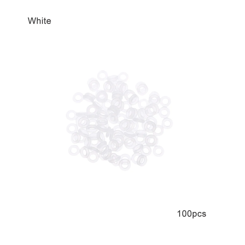 100pcs - white 50/100 шт/комплект, охотничьи резиновые уплотнительные кольца, уплотнительная прокладка, шайба, втулки, стебли/полеты, дартс, наконечники стрелы, аксессуары для замены - Цвет: 100pcs - white