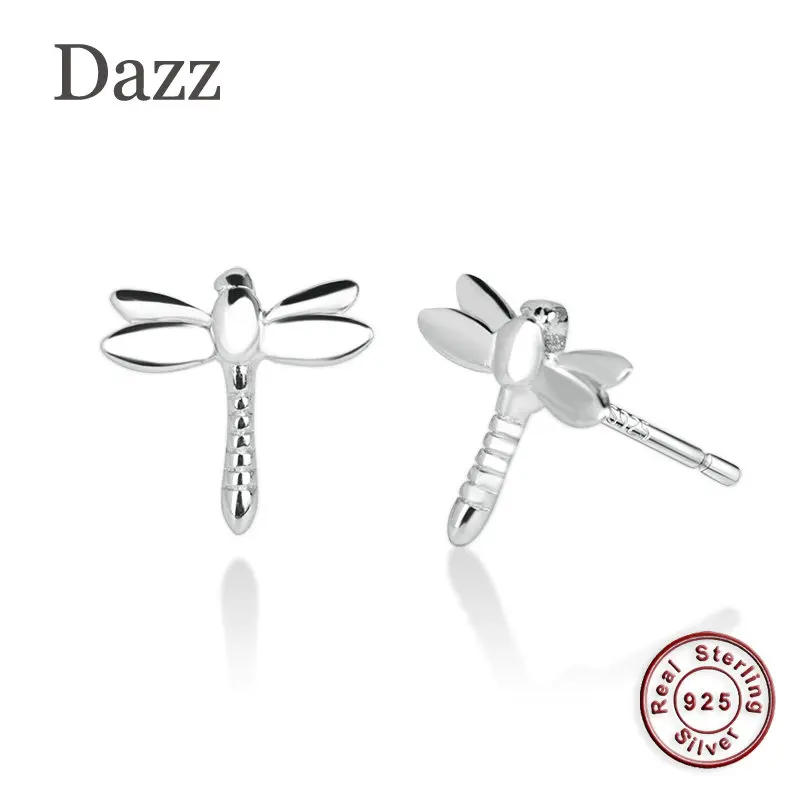 Женские серьги гвоздики в форме стрекозы Dazz ювелирные изделия из серебра 925 пробы
