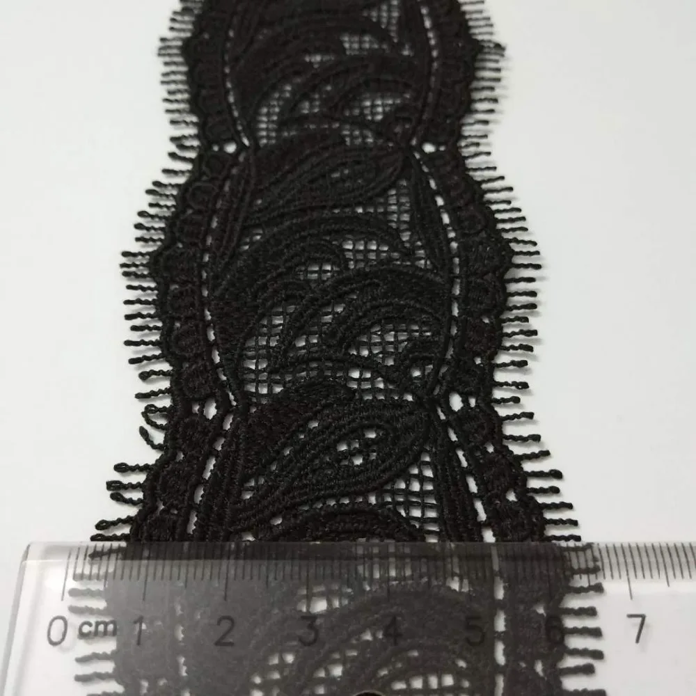 

Embroidered Lace Ployester Eyelash lace Sewing Fabric 3D arc-shaped Milksilk Lace wholesale 15 Yards Hight quality Advantage