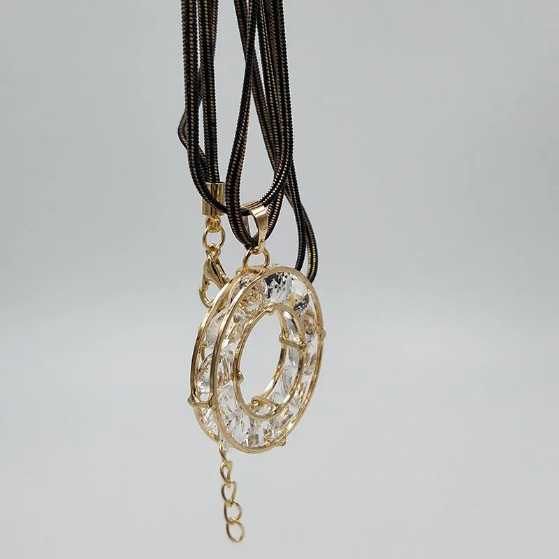 Золотой Кольцо С Бриллиантом Кулон Ожерелье Двенадцать Бриллиантовое Колье