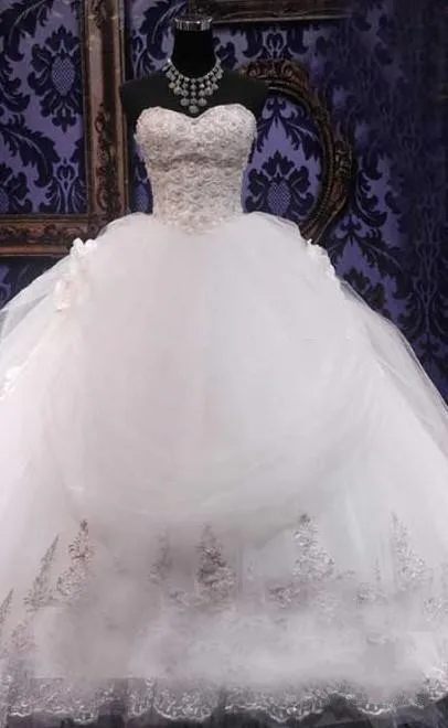 Реальные изображения! Vestido noiva роскошные органзы большой юбке невеста бальное