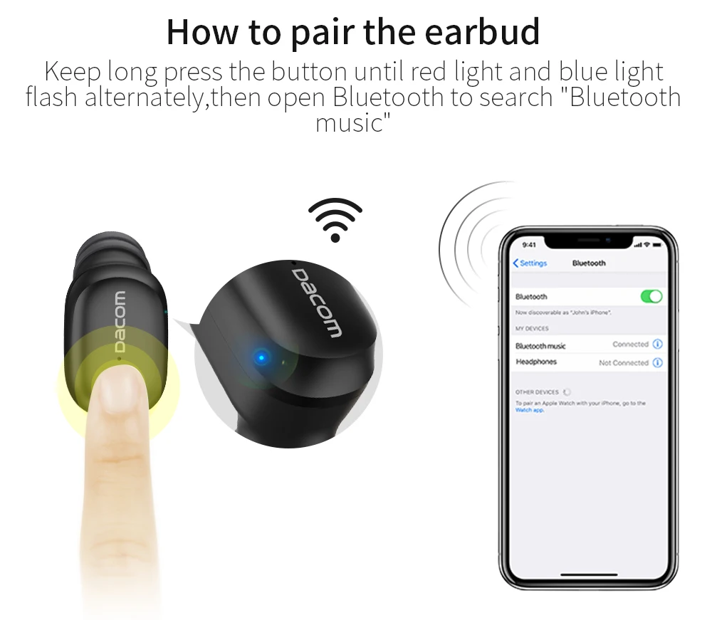 Новейшие оригинальные наушники DACOM K8i Bluetooth 4 2 мини беспроводные вкладыши HD