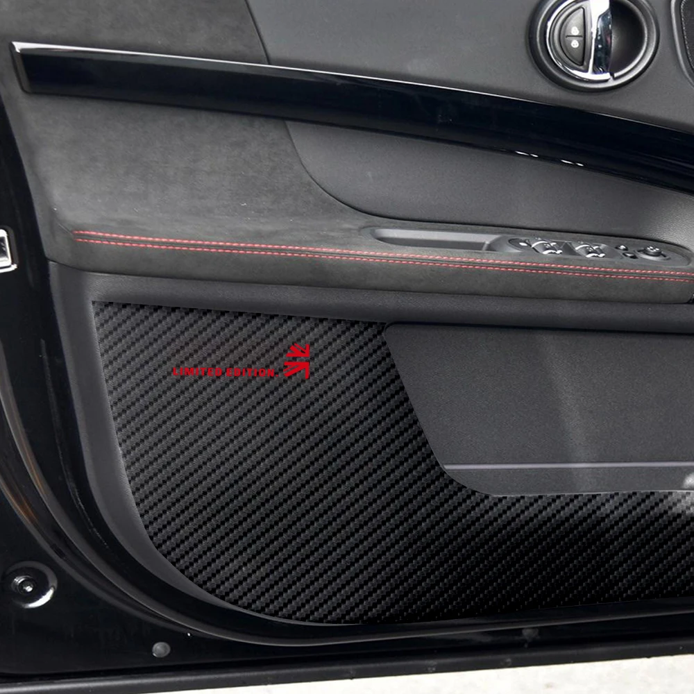 5D углеродное волокно кожа дверь Противоударная прокладка защитная крышка