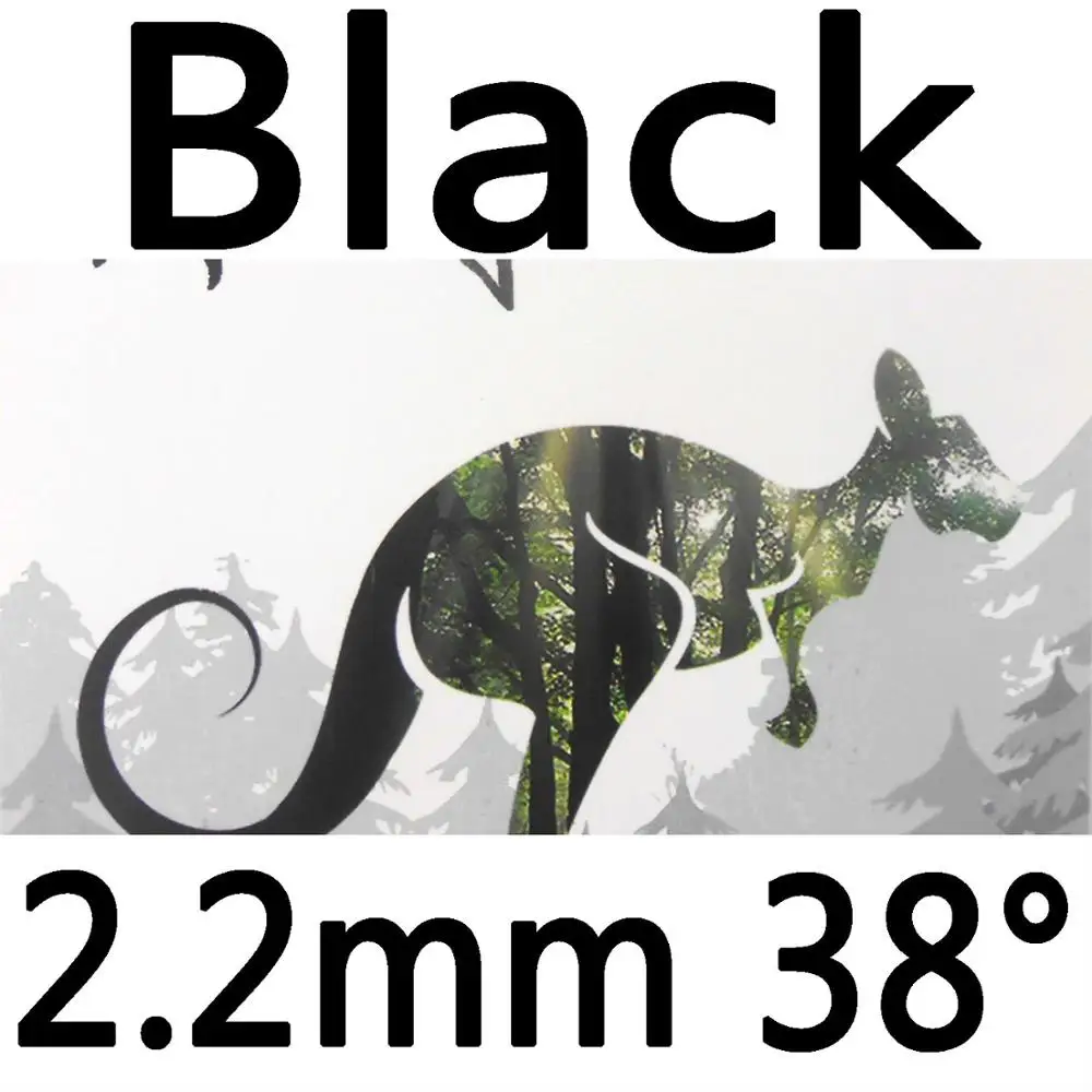 black 2.2mm H38 61 секундный кенгуру Pips-в настольном теннисе резиновый с белой губкой - Цвет: black 2.2mm H38