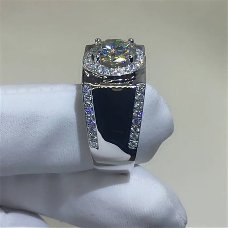 100% 18K 750Au золото муассанит бриллиант мужское кольцо D цвет VVS с национальным