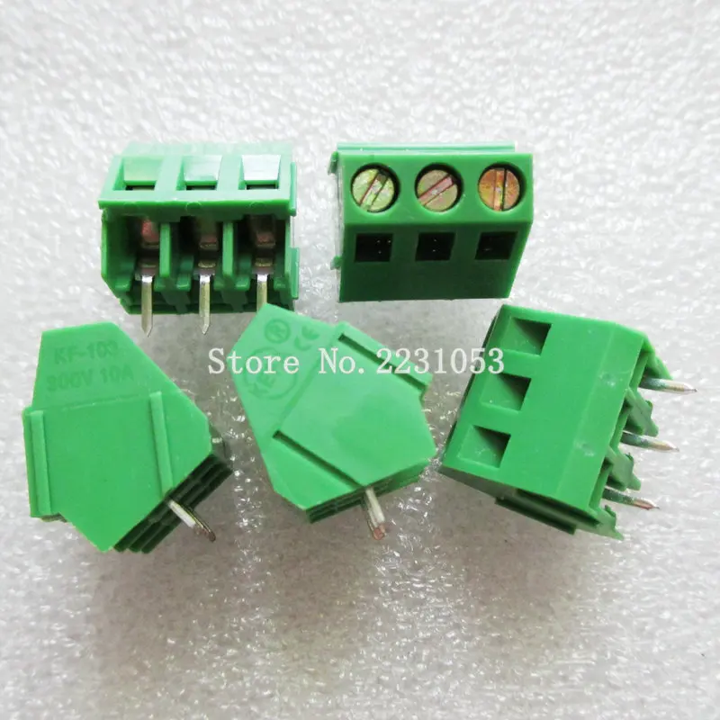 10 шт./Лот клеммы Φ 300V 10A винт 3Pin 5 08 мм прямой контакт PCB винтовая Клеммная колодка